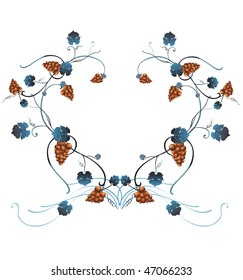 Vector illustration of elegant floral frame