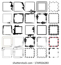 Vector illustration elegant and floral set of frame collection. Abstract collection of ribbon banner borders isolated on white background