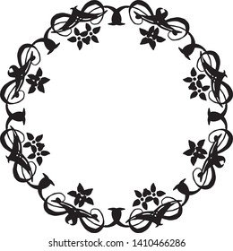 Vector illustration elegant flower frame with various shape drawing