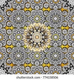 Vector illustration. Elegant Flowers Bouquet Watercolor on a white, black and gray colors. Flat Flower Elements Design. Colour Spring Theme seamless pattern Background.