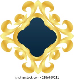 vector illustration .elegant frame with gold color with floral ornaments