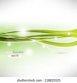 Vector illustration elegant green wave background - eps10