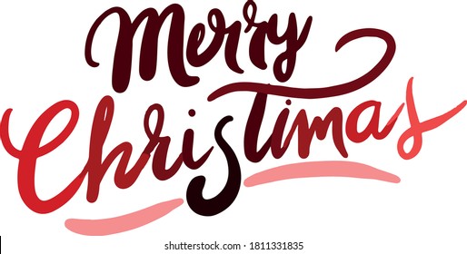 
Vector illustration. Elegant hand-drawn with modern and stylish Merry Christmas brush isolated on white background.