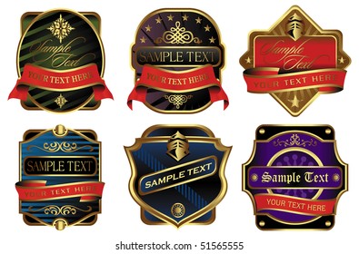 Vector illustration: Elegant labels isolated on white