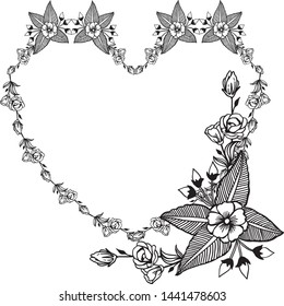 Vector illustration elegant leaf floral frame with card