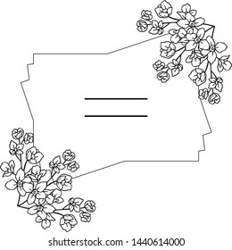 Vector illustration elegant leaf flower frame for greeting card