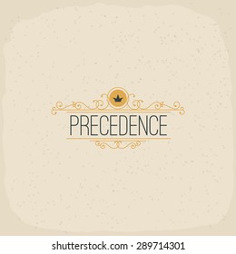 Vector illustration of elegant logo. Vintage style. Hand drawn.
