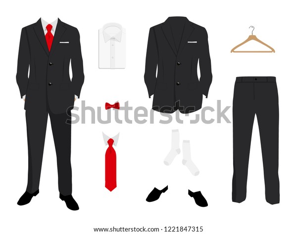 Vector Illustration Elegant Men Fashion Suit Stock Vector (Royalty Free ...