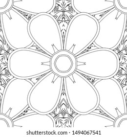 Vector illustration. Elegant Merry Christmas or Happy New Year 2020 seamless pattern with white and black ornament.