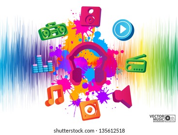 vector illustration of elegant musical background