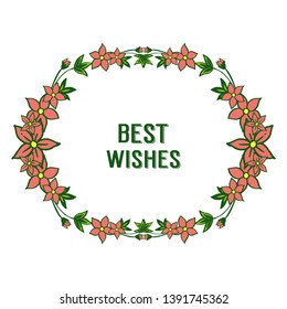 Vector illustration elegant orange flower frame for decor best wishes