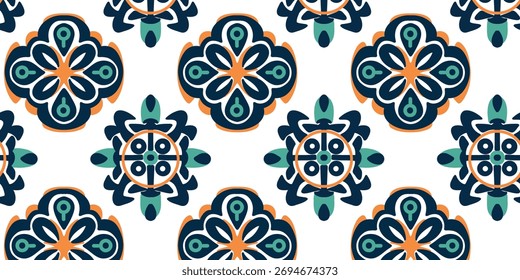 vector illustration elegant oriental ceramic seamless ornament