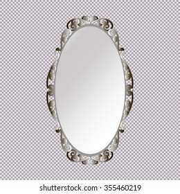 Vector Illustration elegant oval shaped mirror