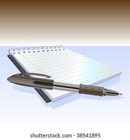 Vector Illustration of elegant pen and notebook