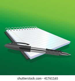 Vector Illustration of elegant pen and notebook