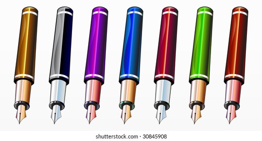 Vector Illustration of elegant pens set.