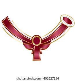 Vector illustration of a elegant ribbon bow design element template for champagne label.