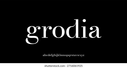 Ilustración vectorial de una elegante pantalla de letras de letras de estilo serif con un toque natural y clásico.