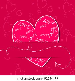 Vector illustration of elegant, stylish, romantic Valentine's Day card