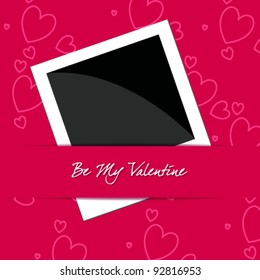 Vector Illustration Of Elegant, Stylish, Romantic Valentine's Day Card With Photo Frame