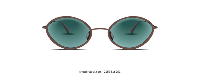 ilustración vectorial de gafas de sol elegantes con gafas transparentes verdes con forma de ojo de gato aislado