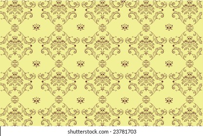 Vector illustration of  elegant Victorian retro motif wallpaper Pattern