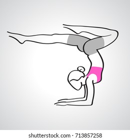 Vector illustration of elegant woman in yoga pose silhouette