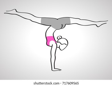 Vector illustration of elegant woman in yoga pose silhouette