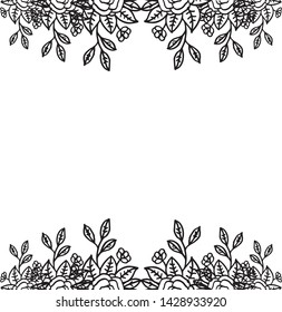 Vector illustration elegant wreath frame with decoration of greeting card