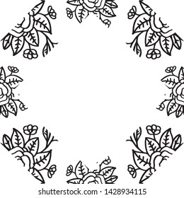 Vector illustration elegant wreath frame with decoration of greeting card