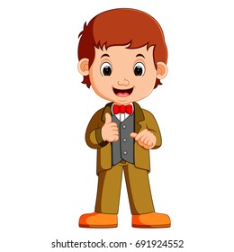 vector illustration of elegant young man in business suit