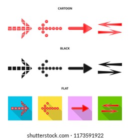 Vector illustration of element and arrow icon. Collection of element and direction vector icon for stock.