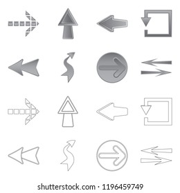 Vector illustration of element and arrow icon. Set of element and direction stock vector illustration.