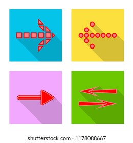 Vector illustration of element and arrow logo. Collection of element and direction stock vector illustration.