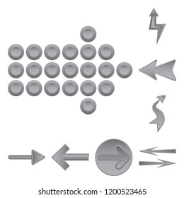 Vector illustration of element and arrow logo. Collection of element and direction vector icon for stock.