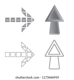 Vector illustration of element and arrow sign. Set of element and direction vector icon for stock.