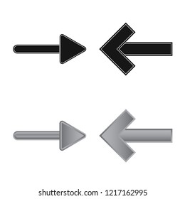 Vector illustration of element and arrow sign. Collection of element and direction vector icon for stock.