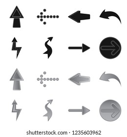 Vector illustration of element and arrow sign. Collection of element and direction stock symbol for web.
