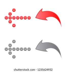Vector illustration of element and arrow sign. Set of element and direction stock vector illustration.