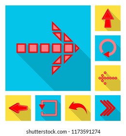 Vector illustration of element and arrow symbol. Set of element and direction stock vector illustration.
