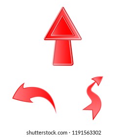 Vector illustration of element and arrow symbol. Set of element and direction stock vector illustration.