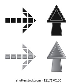Vector illustration of element and arrow symbol. Set of element and direction vector icon for stock.