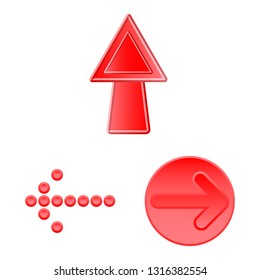 Vector illustration of element and arrow symbol. Set of element and direction vector icon for stock.