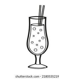 Vector illustration element coctail  in doodle style. Hand drawn. Icon, symbol, logo. coctail glasses