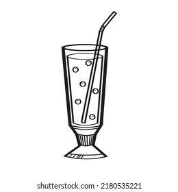 Vector illustration element coctail  in doodle style. Hand drawn. Icon, symbol, logo. coctail glasses