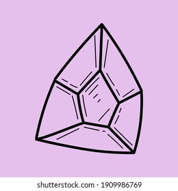 Elemento de ilustración vectorial con brillo de cristal en estilo doodle. Icono, símbolo, logotipo. cráneo mágico
