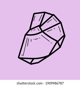 Elemento de ilustración vectorial con brillo de cristal en estilo doodle. Icono, símbolo, logotipo. cráneo mágico