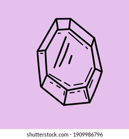 Elemento de ilustración vectorial con brillo de cristal en estilo doodle. Icono, símbolo, logotipo. cráneo mágico