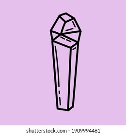 Vector illustration element  with crystal shine in doodle style. Icon, symbol, logo. magic crystal