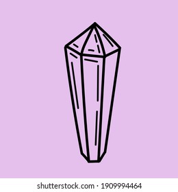 Elemento de ilustración vectorial con brillo de cristal en estilo doodle. Icono, símbolo, logotipo. cráneo mágico